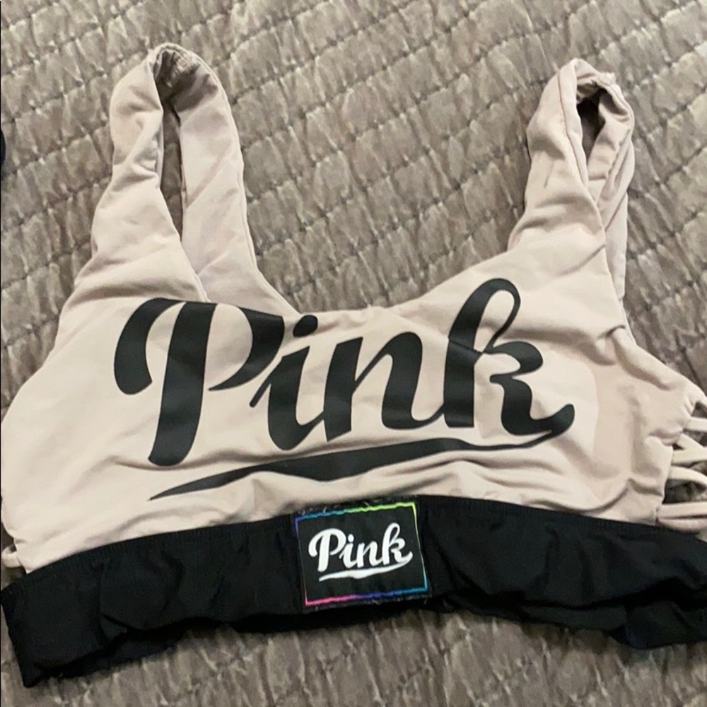 Pink sports bra